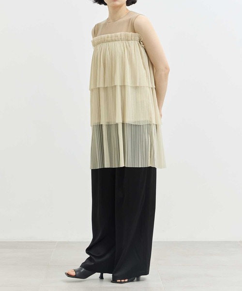 ベアトップ+チューブトップ louren tulle pleats tiered tops tulle pleats tiered tops – louren store