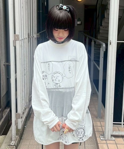 tシャツ 「コジコジ×Candy Stripper」コジコジと次郎の会話 PATHED トップス レディース メンズ コジコジ×Candy Stripper】コジコジと次郎の会話 PATHED