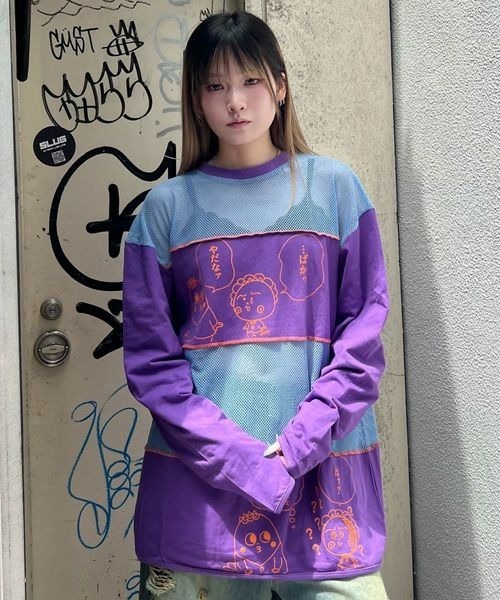 tシャツ 「コジコジ×Candy Stripper」コジコジと次郎の会話 PATHED トップス レディース メンズ コジコジ×Candy Stripper】コジコジと次郎の会話 PATHED