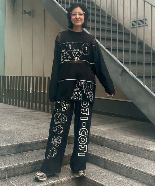 tシャツ 「コジコジ×Candy Stripper」コジコジと次郎の会話 PATHED トップス レディース メンズ コジコジ×Candy Stripper】コジコジと次郎の会話 PATHED