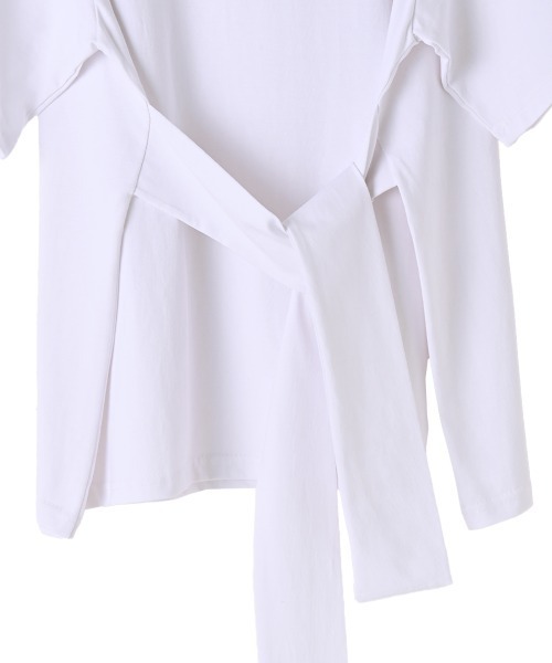 marjour(マージュール)の「WAIST TIE OVER TEE(Tシャツ/カットソー・レディース・ブラック/オフホワイト・M)」の9枚目の写真