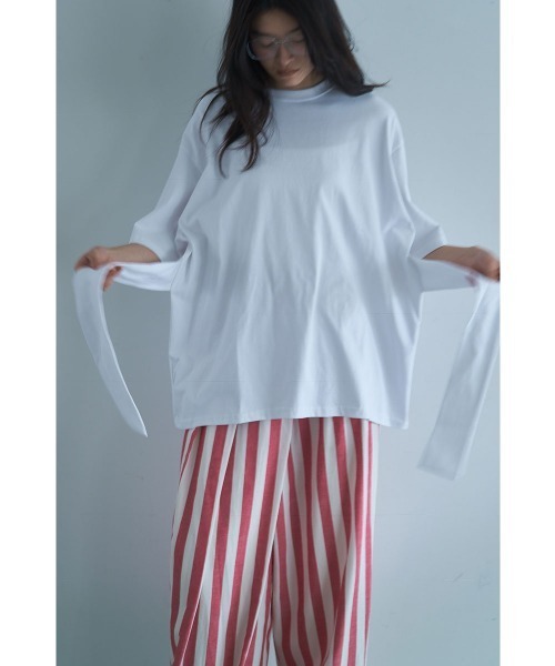 marjour(マージュール)の「WAIST TIE OVER TEE(Tシャツ/カットソー・レディース・ブラック/オフホワイト・M)」の14枚目の写真
