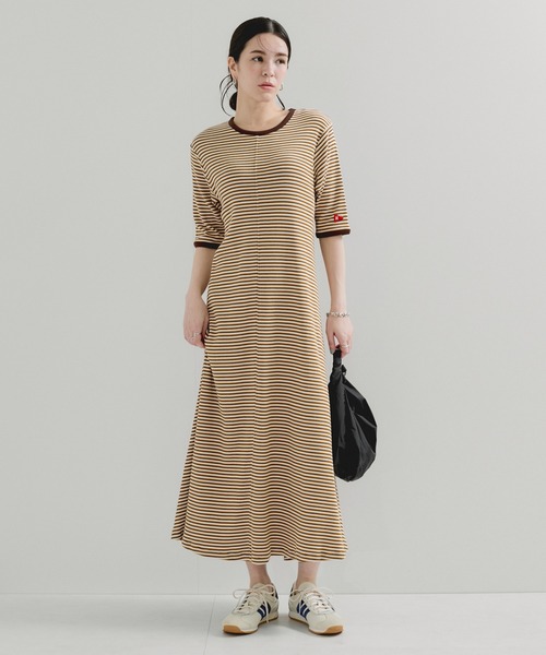 Healthknit(ヘルスニット)の「【Healthknit/ヘルスニット】別注/クルーネックボーダーワンピース(ワンピース・レディース・パープル系その他2/オレンジ系その他2・FREE)」の5枚目の写真