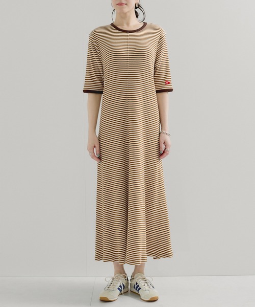 Healthknit(ヘルスニット)の「【Healthknit/ヘルスニット】別注/クルーネックボーダーワンピース(ワンピース・レディース・パープル系その他2/オレンジ系その他2・FREE)」の9枚目の写真