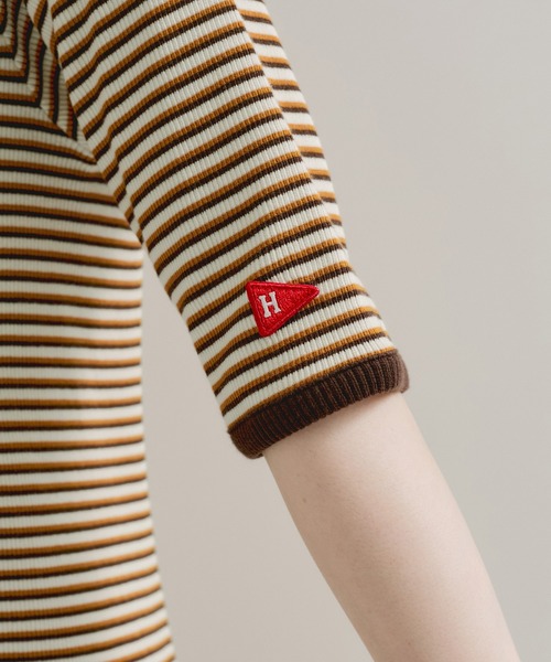 Healthknit(ヘルスニット)の「【Healthknit/ヘルスニット】別注/クルーネックボーダーワンピース(ワンピース・レディース・パープル系その他2/オレンジ系その他2・FREE)」の14枚目の写真