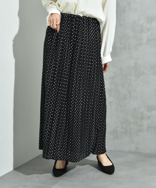 INTERPLANET（インタープラネット）の「シアーマンスドットプリーツナロースカート（スカート・レディース・ブラック/ブラウン・FREE）」の18枚目の写真