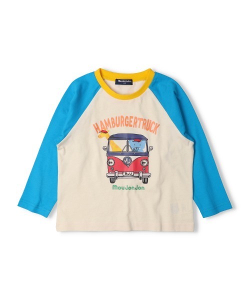 Moujonjon（ムージョンジョン）の「プリントラグランＴシャツ（Tシャツ/カットソー・キッズ・ターコイズブルー/レッド・100/90/80/110/120/130）」の4枚目の写真