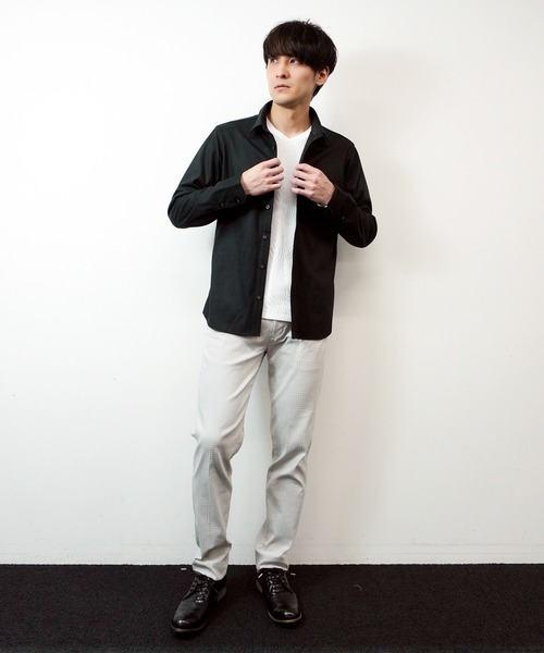 ウールライクショートレギュラーカラーシャツ（シャツ/ブラウス