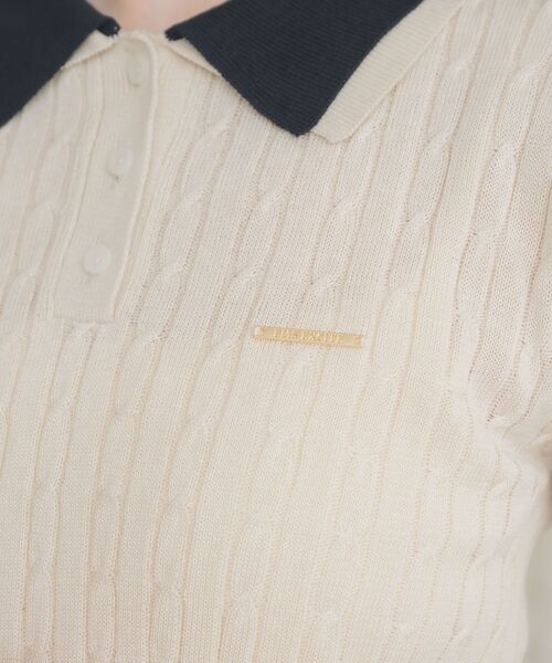 ems excite（エムズエキサイト）の「2枚襟ケーブルNTPO（ニット/セーター・レディース・ダークブルー/ナチュラル/ピンク/ブルー・FREE）」の19枚目の写真