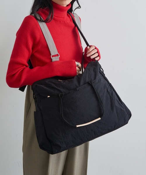 EARTH MADE(アースメイド)の「【EARTH MADE】11POCKET INSIDE PRINT BOSTON BAG(ボストンバッグ・レディース・ブラック/チャコールグレー/ベージュ/ネイビー/ブラウン・FREE)」の1枚目の写真