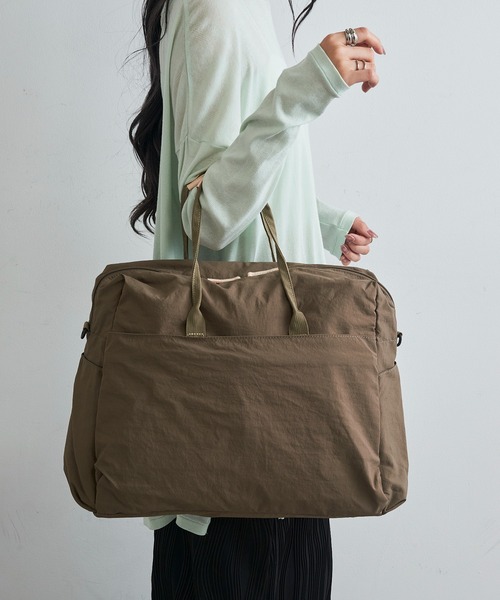EARTH MADE(アースメイド)の「【EARTH MADE】11POCKET INSIDE PRINT BOSTON BAG(ボストンバッグ・レディース・ブラック/チャコールグレー/ベージュ/ネイビー/ブラウン・FREE)」の18枚目の写真