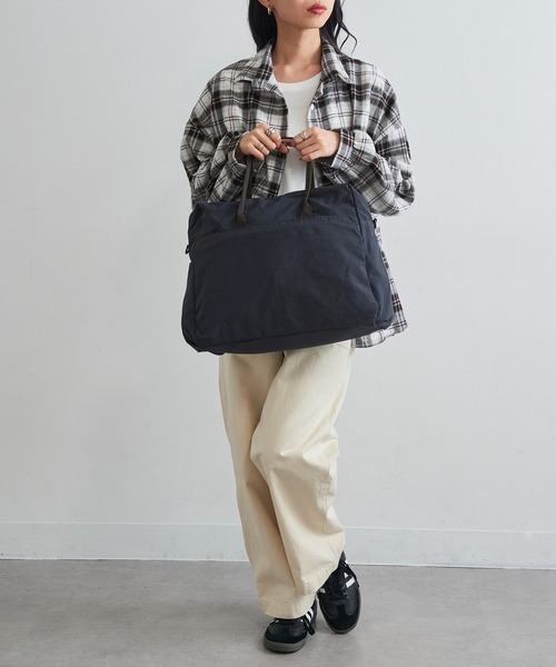 EARTH MADE(アースメイド)の「【EARTH MADE】11POCKET INSIDE PRINT BOSTON BAG(ボストンバッグ・レディース・ブラック/チャコールグレー/ベージュ/ネイビー/ブラウン・FREE)」の12枚目の写真