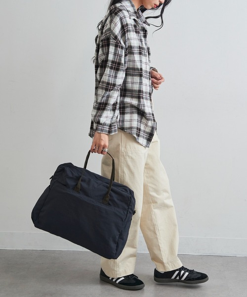 EARTH MADE(アースメイド)の「【EARTH MADE】11POCKET INSIDE PRINT BOSTON BAG(ボストンバッグ・レディース・ブラック/チャコールグレー/ベージュ/ネイビー/ブラウン・FREE)」の13枚目の写真
