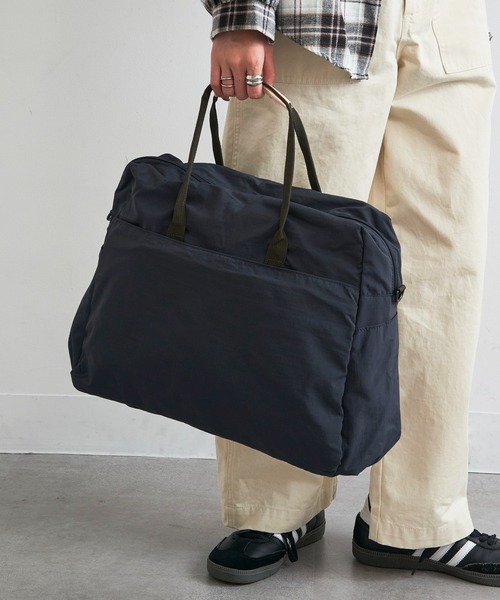 EARTH MADE(アースメイド)の「【EARTH MADE】11POCKET INSIDE PRINT BOSTON BAG(ボストンバッグ・レディース・ブラック/チャコールグレー/ベージュ/ネイビー/ブラウン・FREE)」の8枚目の写真
