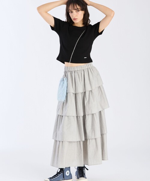 To b. by agnes b.（トゥービーバイアニエスベー）の「ワッフル コンパクト 半袖 Tシャツ（Tシャツ/カットソー・レディース・ブラック・40/38）」の3枚目の写真