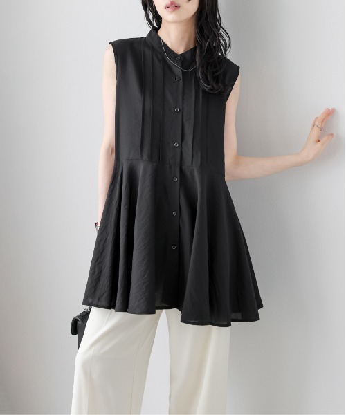 AMELY(エミリー)の「シアーチュニックブラウス(シャツ/ブラウス・レディース・ホワイト/ピンク/ブラック・フリー)」の2枚目の写真