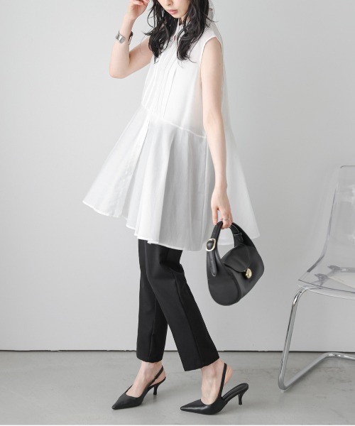 AMELY(エミリー)の「シアーチュニックブラウス(シャツ/ブラウス・レディース・ホワイト/ピンク/ブラック・フリー)」の5枚目の写真