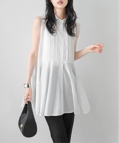 AMELY(エミリー)の「シアーチュニックブラウス(シャツ/ブラウス・レディース・ホワイト/ピンク/ブラック・フリー)」の6枚目の写真
