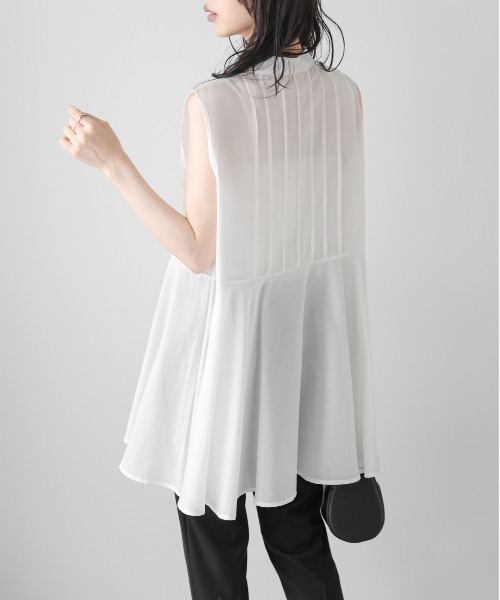AMELY(エミリー)の「シアーチュニックブラウス(シャツ/ブラウス・レディース・ホワイト/ピンク/ブラック・フリー)」の7枚目の写真