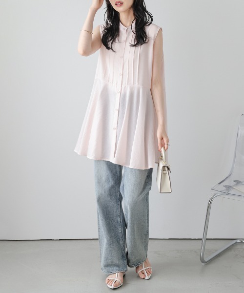 AMELY(エミリー)の「シアーチュニックブラウス(シャツ/ブラウス・レディース・ホワイト/ピンク/ブラック・フリー)」の15枚目の写真