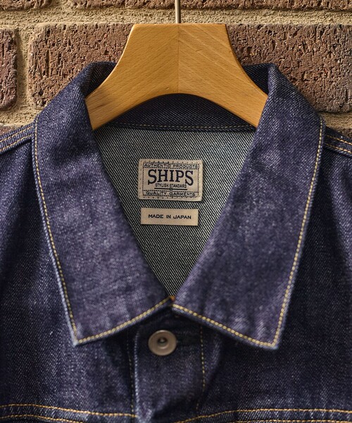 SHIPS（シップス）の「SHIPS: AUTHENTIC ワンウォッシュ ファースト デニム ジャケット（デニムジャケット・メンズ・ネイビー・SMALL/MEDIUM/LARGE/X-LARGE）」の3枚目の写真