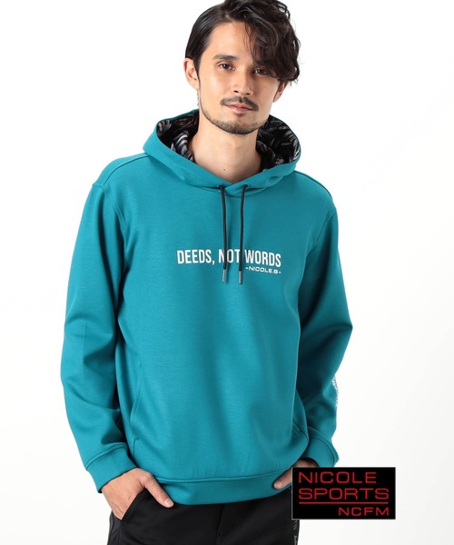 NICOLE CLUB FOR MEN(ニコルクラブフォーメン)の「【NICOLE SPORTS】ロゴプリントパーカ(パーカー・メンズ・オフホワイト/ブラック/ターコイズブルー/その他・MEDIUM/LARGE/X-LARGE)」の4枚目の写真