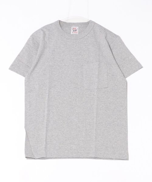 B.I.D.(ビーアイディー)の「《ヘビーウェイト バインダーネック ポケット付き 半袖Tシャツ(Tシャツ/カットソー・メンズ・グレー/カーキ・S)」の1枚目の写真