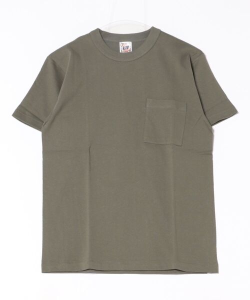 B.I.D.(ビーアイディー)の「《ヘビーウェイト バインダーネック ポケット付き 半袖Tシャツ(Tシャツ/カットソー・メンズ・グレー/カーキ・S)」の2枚目の写真