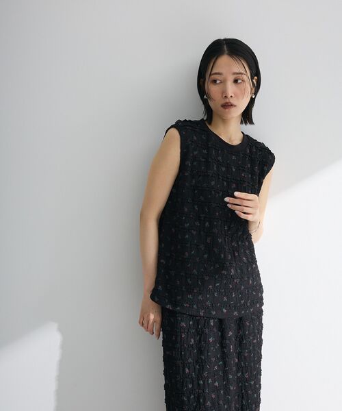 Sugar spoon（シュガースプーン）の「・SUGAR SPOON コバナレースフリルノースリーブ（Tシャツ/カットソー・レディース・ブラック/ピンク系その他2/ベージュ・FREE）」の7枚目の写真