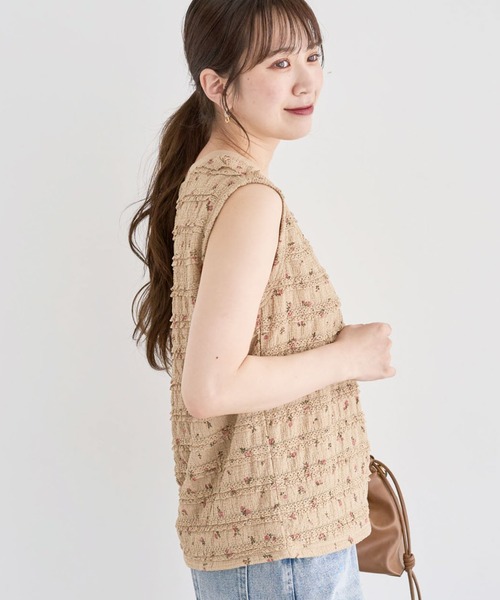 Sugar spoon（シュガースプーン）の「・SUGAR SPOON コバナレースフリルノースリーブ（Tシャツ/カットソー・レディース・ブラック/ピンク系その他2/ベージュ・FREE）」の2枚目の写真