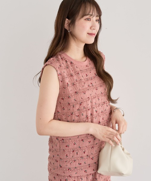 Sugar spoon（シュガースプーン）の「・SUGAR SPOON コバナレースフリルノースリーブ（Tシャツ/カットソー・レディース・ブラック/ピンク系その他2/ベージュ・FREE）」の3枚目の写真