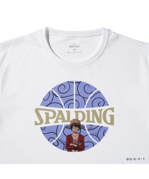 SPALDING(スポルディング)の「【SPALDING/スポルディング】ジュニア Tシャツ ONE PIECE ゴムゴムの実 ボールプリント/吸水速乾機能・UVカット機能・アニメ半袖Tシャツ(Tシャツ/カットソー・キッズ・ホワイト/ブラック・150)」の9枚目の写真