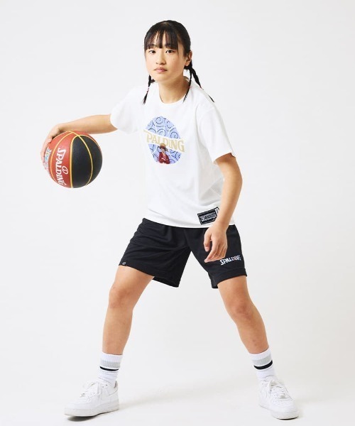 SPALDING(スポルディング)の「【SPALDING/スポルディング】ジュニア Tシャツ ONE PIECE ゴムゴムの実 ボールプリント/吸水速乾機能・UVカット機能・アニメ半袖Tシャツ(Tシャツ/カットソー・キッズ・ホワイト/ブラック・150)」の4枚目の写真