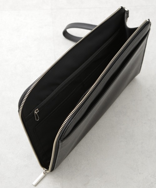 NANO universe（ナノユニバース）の「フェイクレザークラッチバッグ（クラッチバッグ・メンズ・ブラック・F）」の8枚目の写真