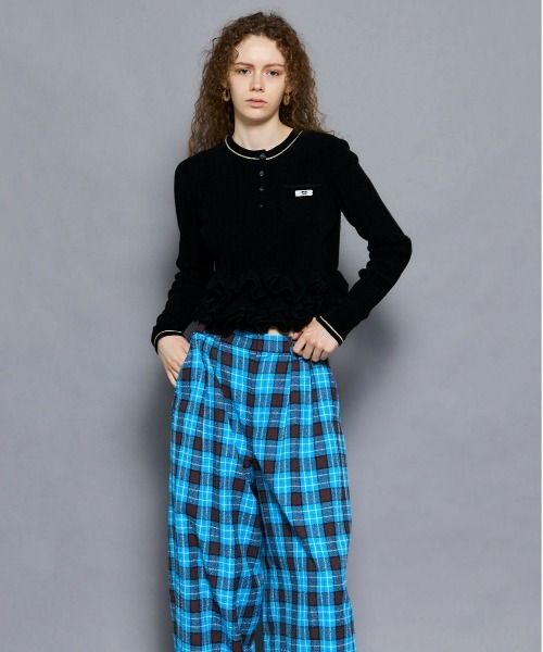 Loop Yarn Plaid Two-tuck Pants/ループチェック2タックパンツ