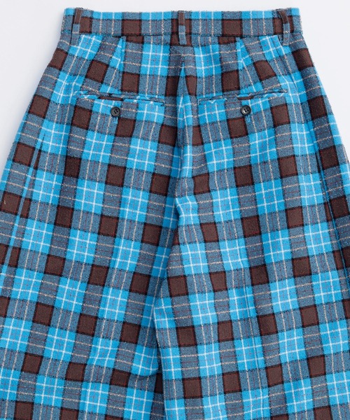 MAISON SPECIAL ループチェック2タックパンツ Loop Yarn Plaid Two-tuck Pants