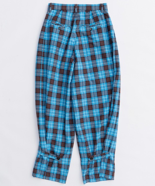 セール】Loop Yarn Plaid Two-tuck Pants/ループチェック2タックパンツ