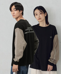 袖&バックプリント 長袖Tシャツ