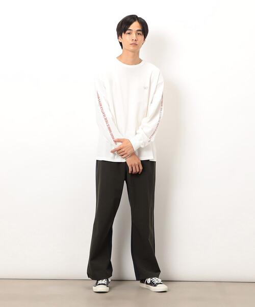 Purple&Yellow（パープルアンドイエロー）の「袖＆バックプリント 長袖Ｔシャツ（Tシャツ/カットソー・メンズ・オレンジ/ホワイト/マルチ・SMALL/MEDIUM/LARGE）」の20枚目の写真