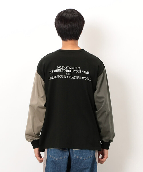 Purple&Yellow（パープルアンドイエロー）の「袖＆バックプリント 長袖Ｔシャツ（Tシャツ/カットソー・メンズ・オレンジ/ホワイト/マルチ・SMALL/MEDIUM/LARGE）」の10枚目の写真