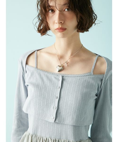 カーデセットペプラムトップス（Tシャツ/カットソー）｜LILY