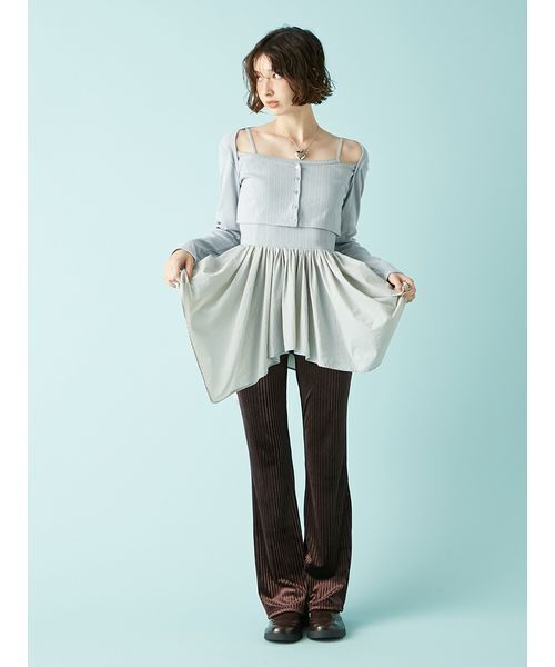 LILY BROWN カーデセットペプラムトップス カーデセットペプラムトップス（Tシャツ/カットソー）｜LILY