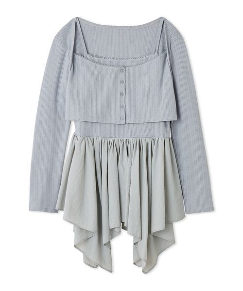 カーデセットペプラムトップス（Tシャツ/カットソー）｜LILY