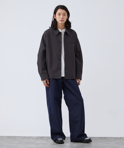 B.C STOCK(ベーセーストック)の「【Deux Allures/ドゥ アリュール】チェックボンディングシャツブルゾン(ブルゾン・メンズ・ブルー/チャコールグレー・FREE)」の3枚目の写真