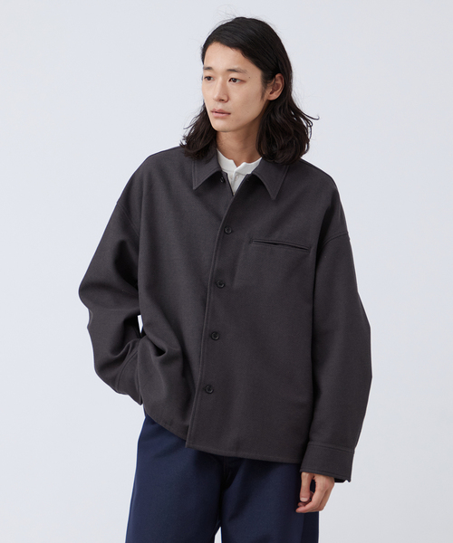 B.C STOCK(ベーセーストック)の「【Deux Allures/ドゥ アリュール】チェックボンディングシャツブルゾン(ブルゾン・メンズ・ブルー/チャコールグレー・FREE)」の4枚目の写真