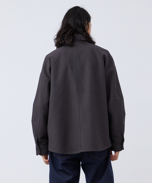 B.C STOCK(ベーセーストック)の「【Deux Allures/ドゥ アリュール】チェックボンディングシャツブルゾン(ブルゾン・メンズ・ブルー/チャコールグレー・FREE)」の6枚目の写真
