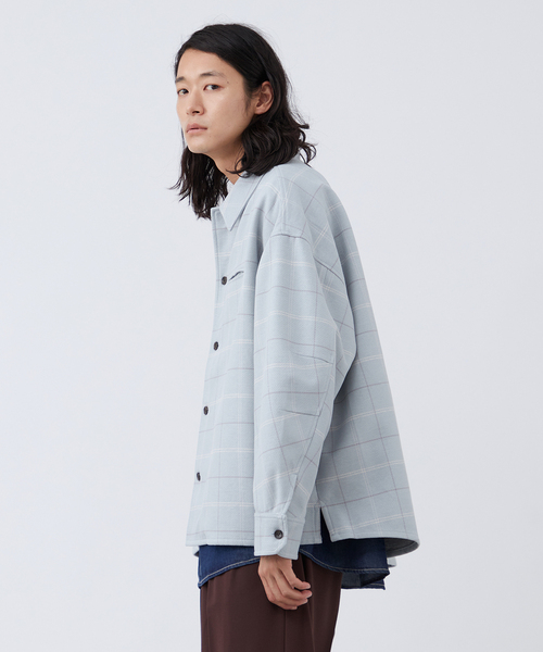 B.C STOCK(ベーセーストック)の「【Deux Allures/ドゥ アリュール】チェックボンディングシャツブルゾン(ブルゾン・メンズ・ブルー/チャコールグレー・FREE)」の9枚目の写真