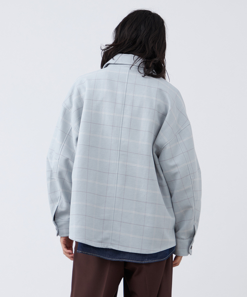 B.C STOCK(ベーセーストック)の「【Deux Allures/ドゥ アリュール】チェックボンディングシャツブルゾン(ブルゾン・メンズ・ブルー/チャコールグレー・FREE)」の10枚目の写真