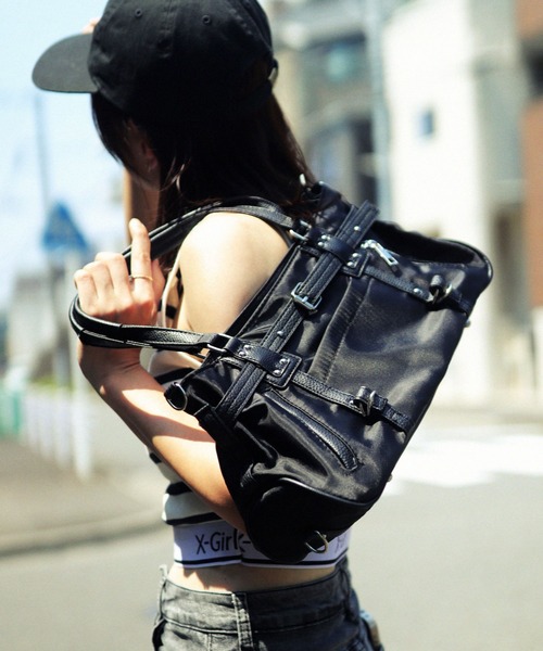 セール】2WAY リベットスタッズ Y2K ショルダーバッグ/ボストンバッグ