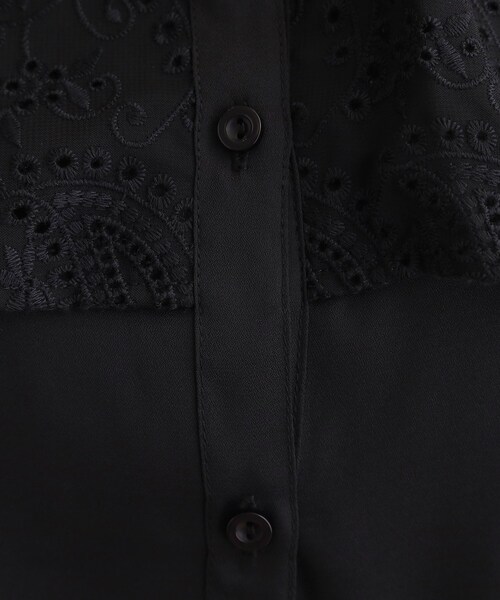 grove（グローブ）の「透け感と刺繍で魅せる　ペイズリー刺繍ケープブラウス（シャツ/ブラウス・レディース・アイボリー/ブルー系その他/ボルドー/ブラック・02/03/01/05/04）」の19枚目の写真